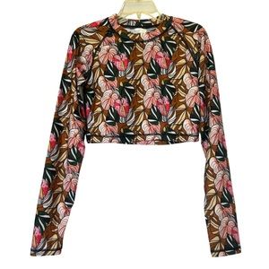 Twine and Luxe Women’s Floral Patterned Swim Rash Guard
